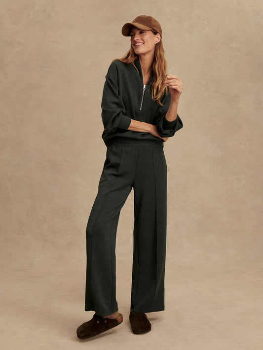 The Wide Leg Pant 30 - Olive Marl