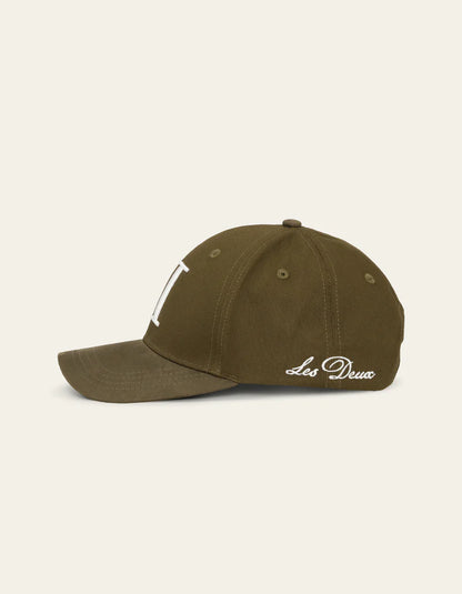 Baseball Cap Suede II - Olive/White-Les Deux-Lewis Yates