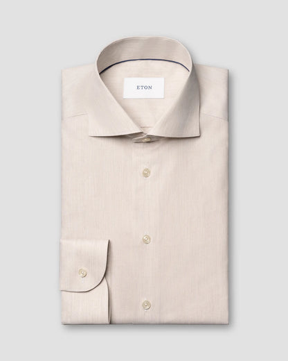Solid Fine Twill Shirt - Beige