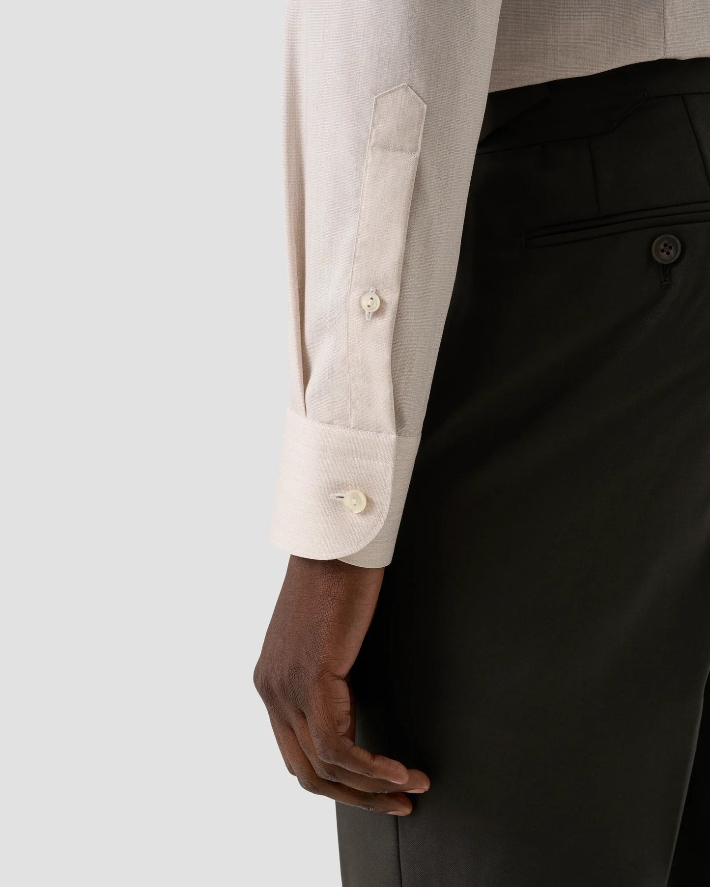 Solid Fine Twill Shirt - Beige
