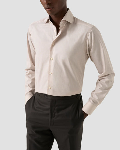 Solid Fine Twill Shirt - Beige