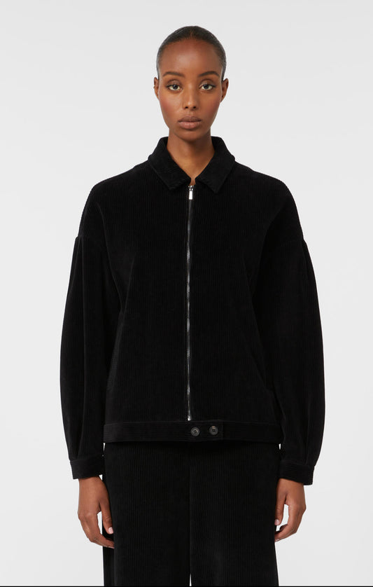 Black Cord Zip Jacket-MM Max Mara-Lewis Yates