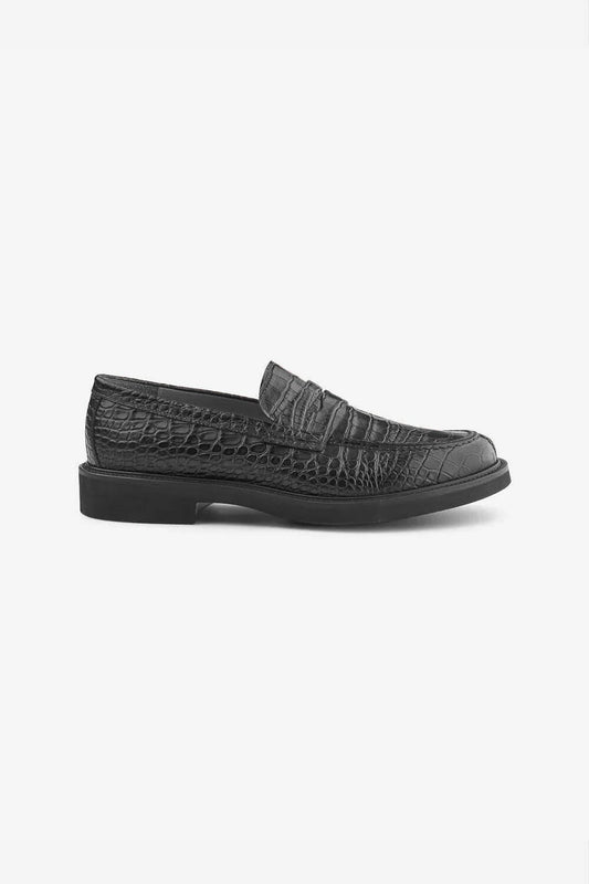 Black Croc Loafer-Sand-Lewis Yates