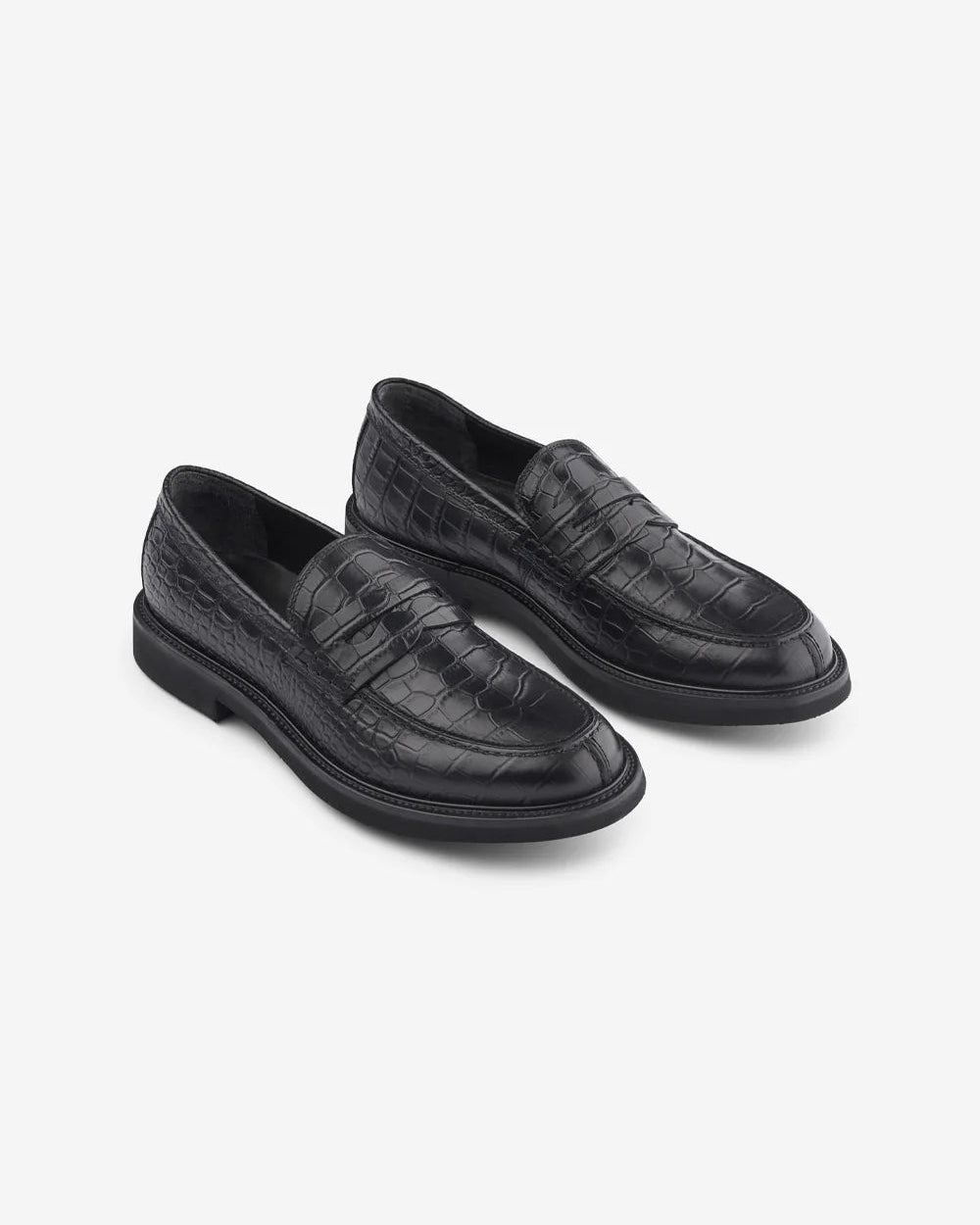 Black Croc Loafer-Sand-Lewis Yates