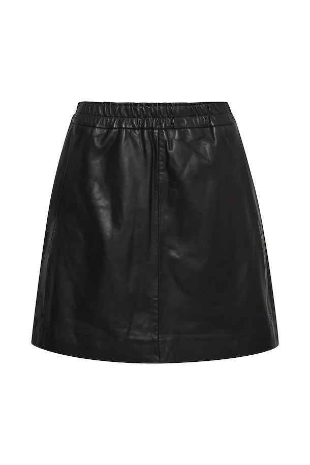 Wook Black Leather Skirt