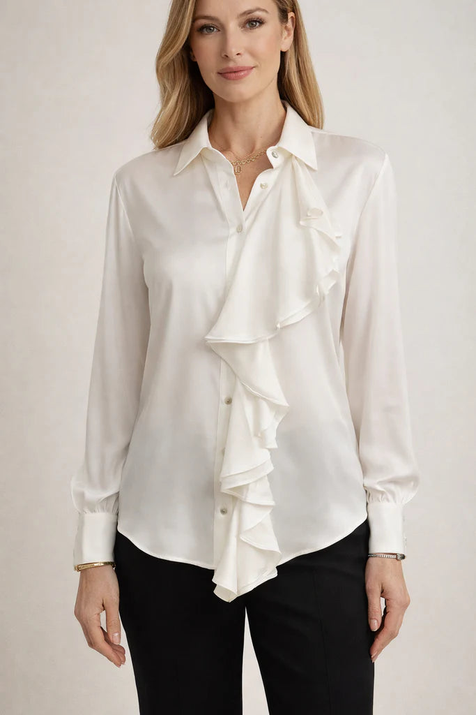 Bordeuax Blouse White-Silk95Five-Lewis Yates
