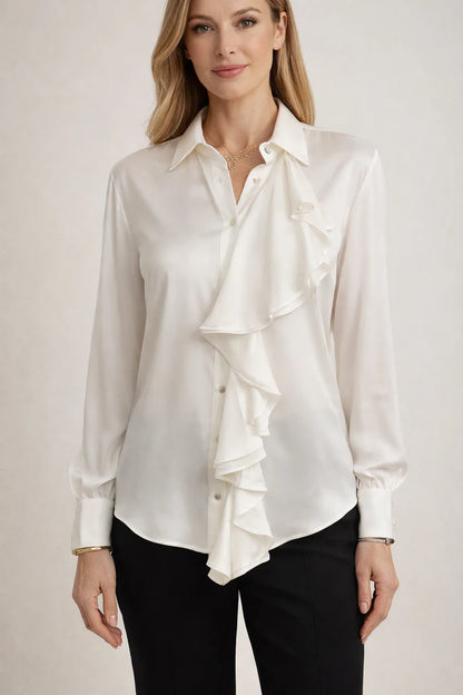 Bordeuax Blouse White-Silk95Five-Lewis Yates