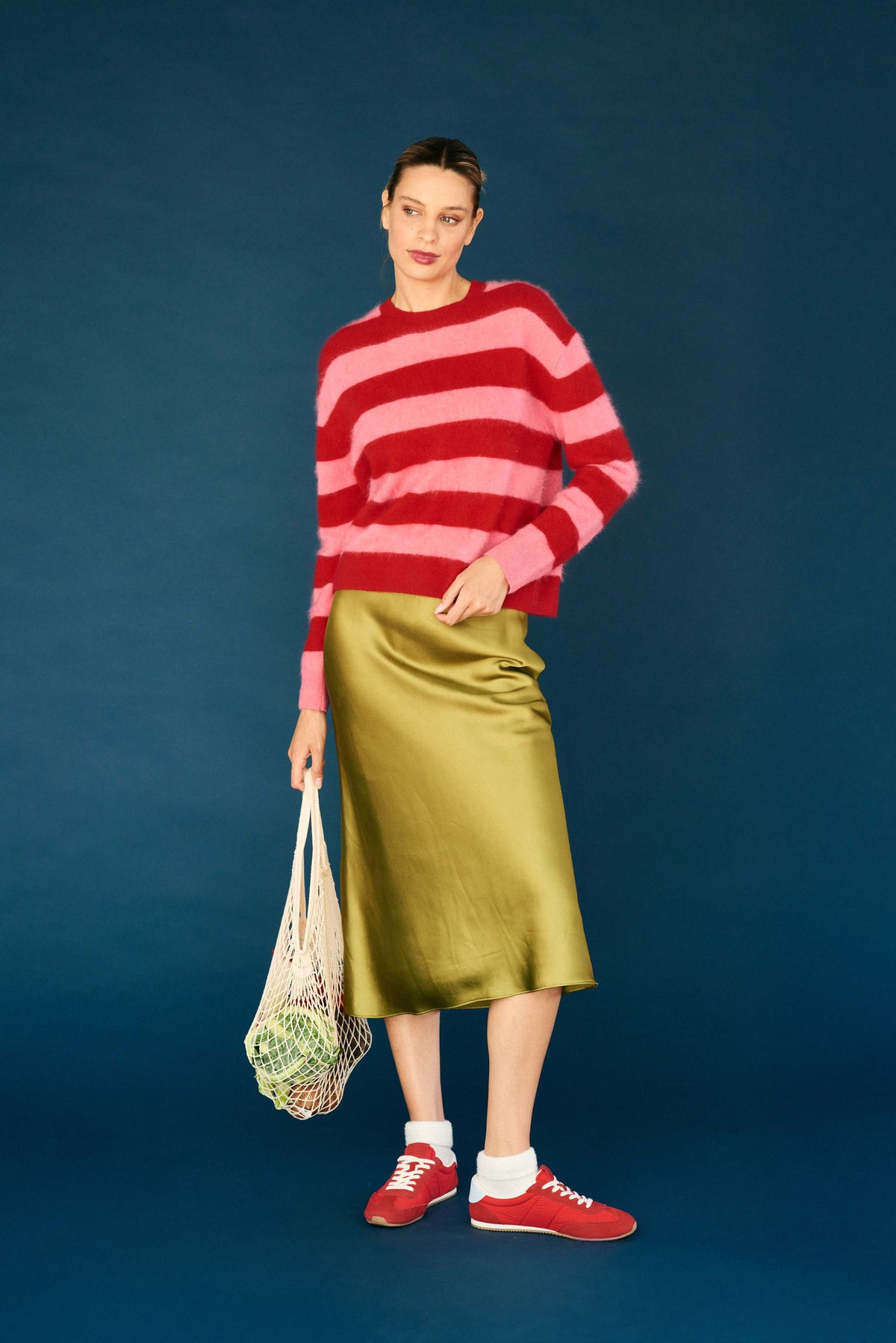 Brushed Stripe Crew-Jumper 1234-Lewis Yates