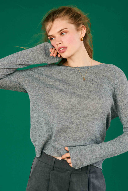 Cashmere Crop Crew-Jumper 1234-Lewis Yates