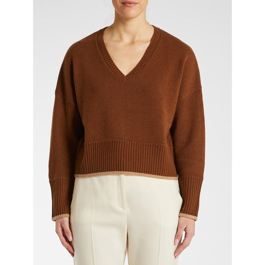 Cashmere Mix V Pullover-Penny Black-Lewis Yates
