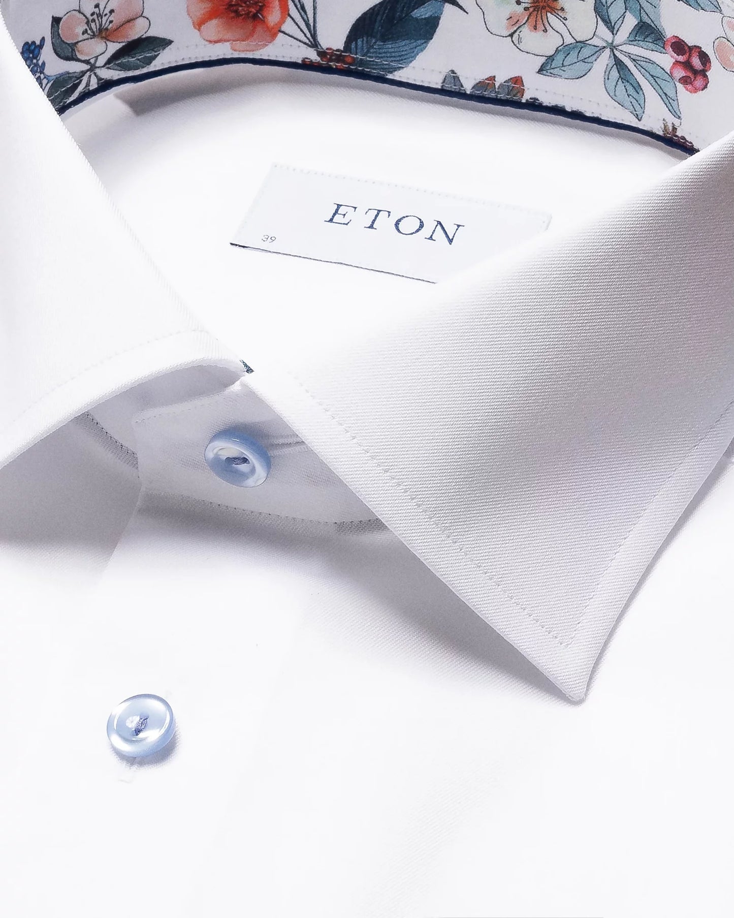 White Sig Twill Shirt With Floral Detail