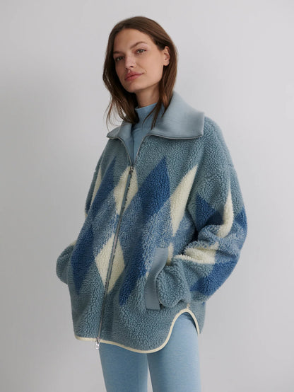 Franca Sherpa Jacket - Ashley Blue