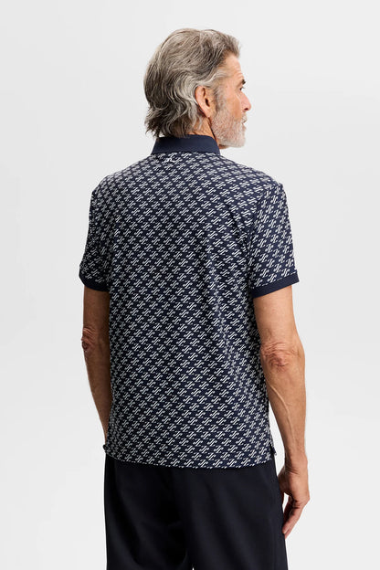 Tour Tech Print Polo Navy