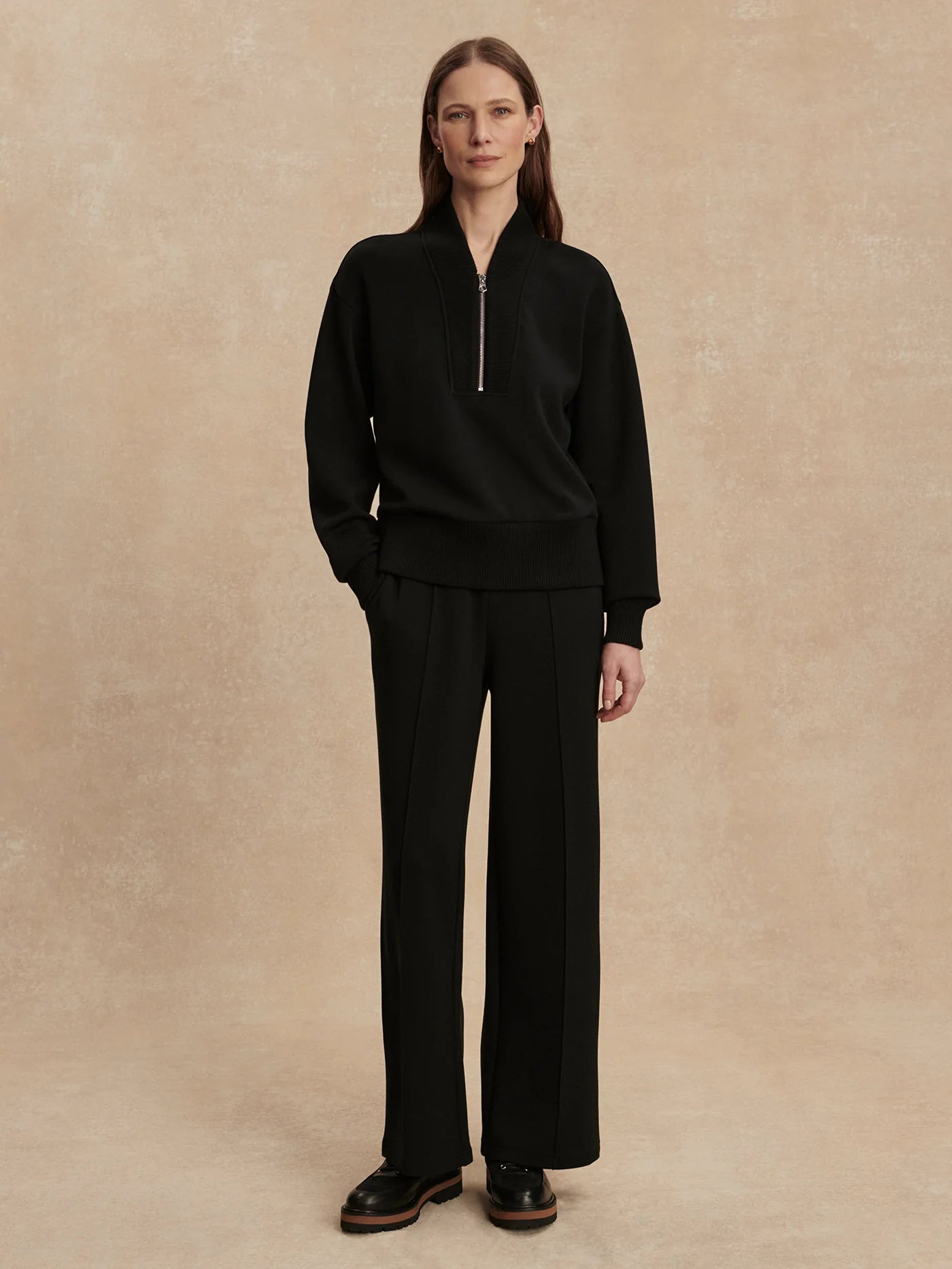 Sally Half-Zip Sweat – Black