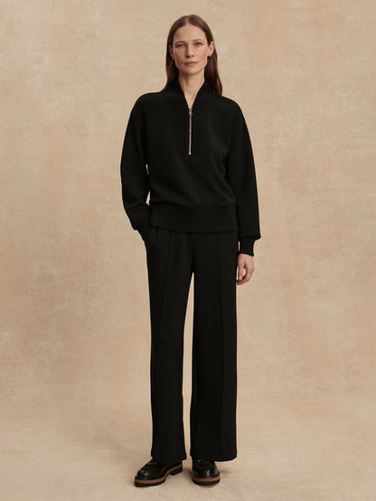 Sally Half-Zip Sweat – Black