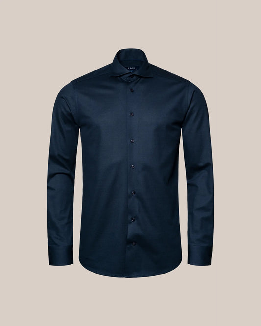 Navy Filo Di Scozia Pique Shirt
