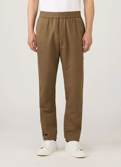 Dark Cedar Drawstring Trouser-Sunspel-Lewis Yates