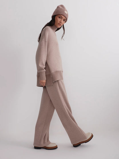 The Extra Wide Leg Pant 29.5 - Taupe Marl