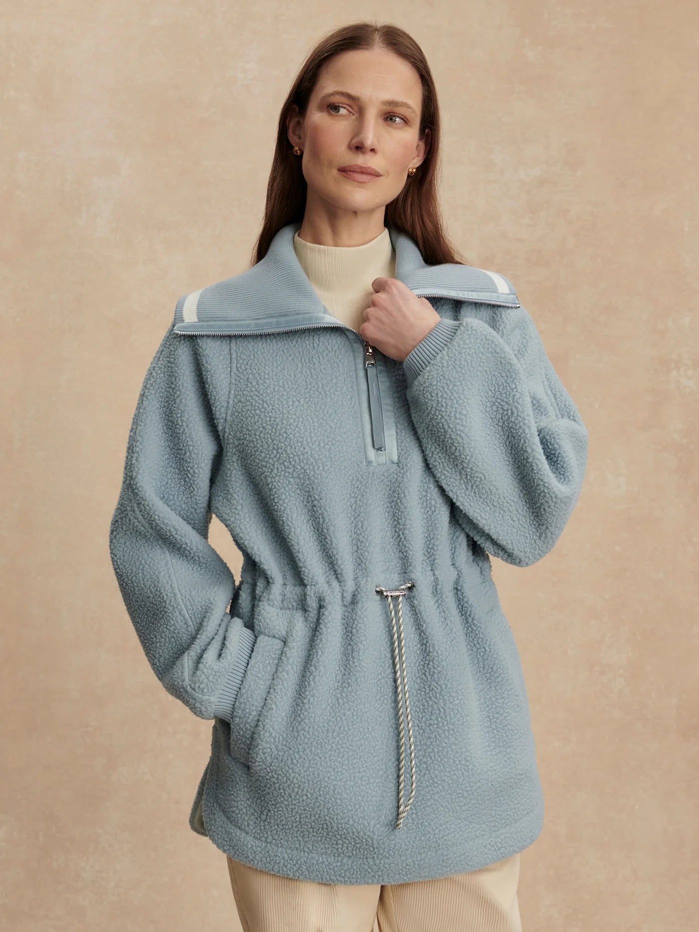 Ashby Half Zip Fleece - Ashley Blue