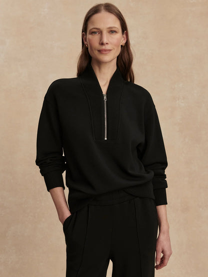 Sally Half-Zip Sweat – Black
