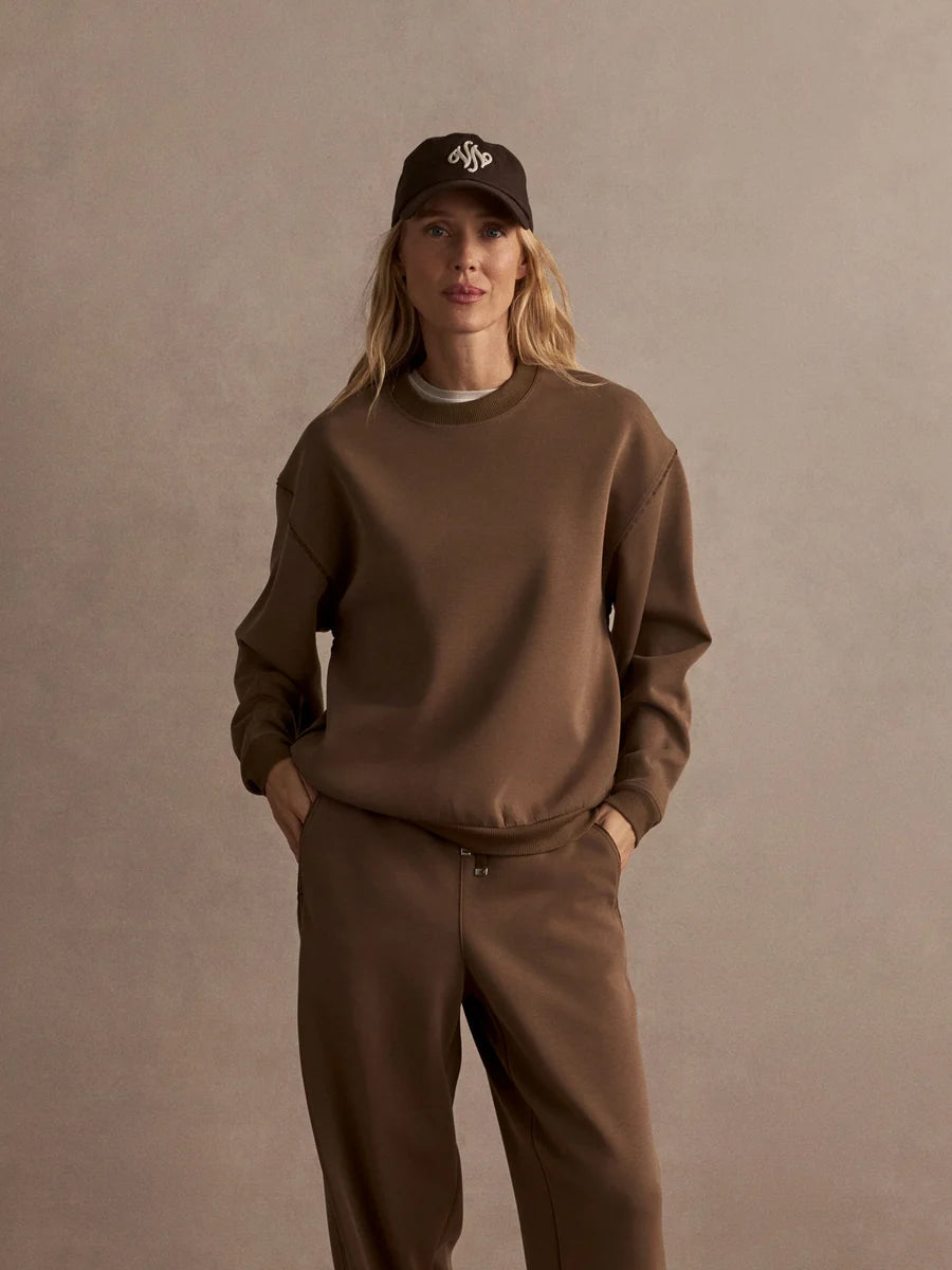 Coralie Crew Sweat - Teak Olive
