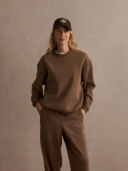 Coralie Crew Sweat - Teak Olive