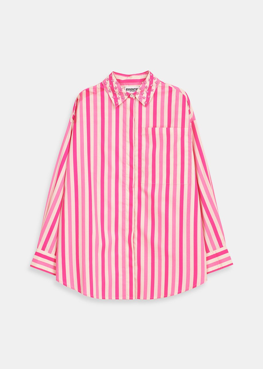 Fuschia Striped Cotton Shirt