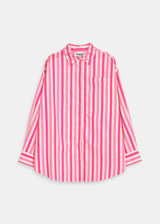 Fuschia Striped Cotton Shirt