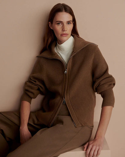 Enrico Knit Jacket - Teak Olive-Varley-Lewis Yates