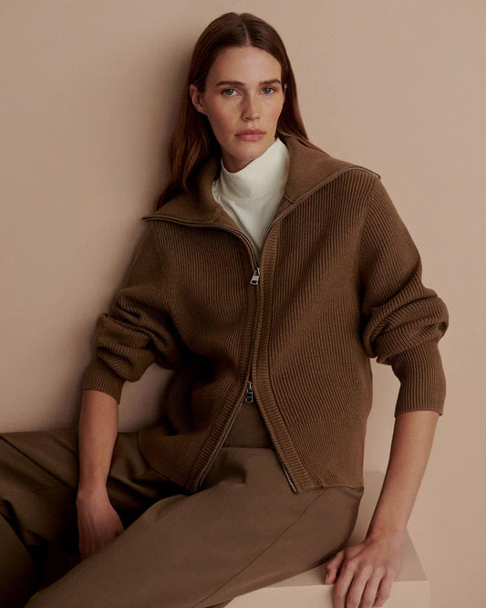 Enrico Knit Jacket - Teak Olive-Varley-Lewis Yates