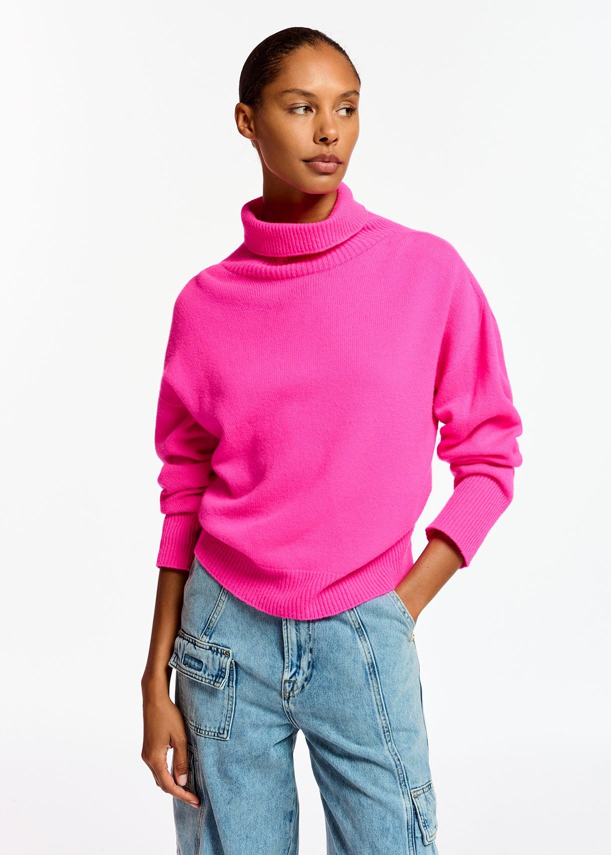 Extraus Neon Pink Turtleneck Sweater