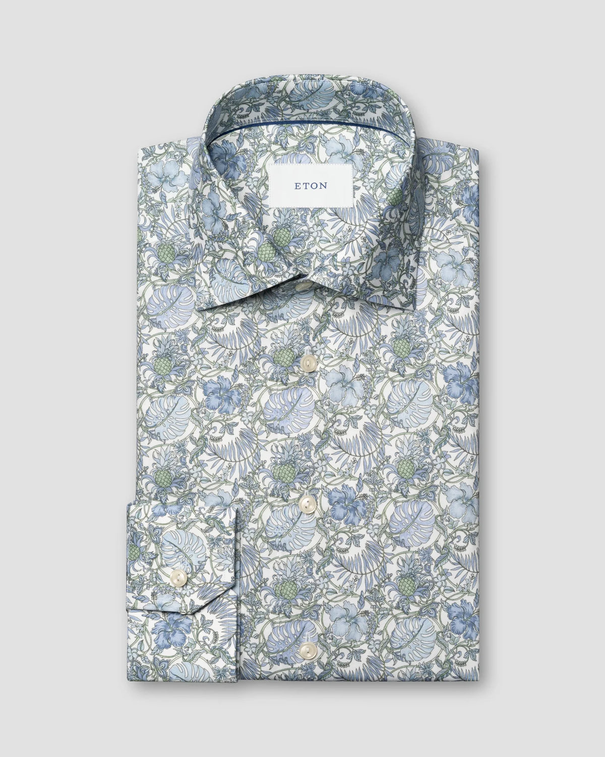 Floral Print Twill Shirt-Eton-Lewis Yates