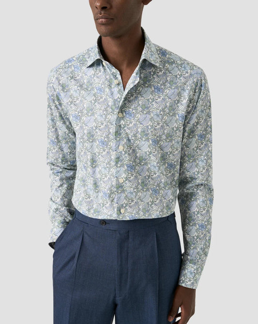 Floral Print Twill Shirt-Eton-Lewis Yates