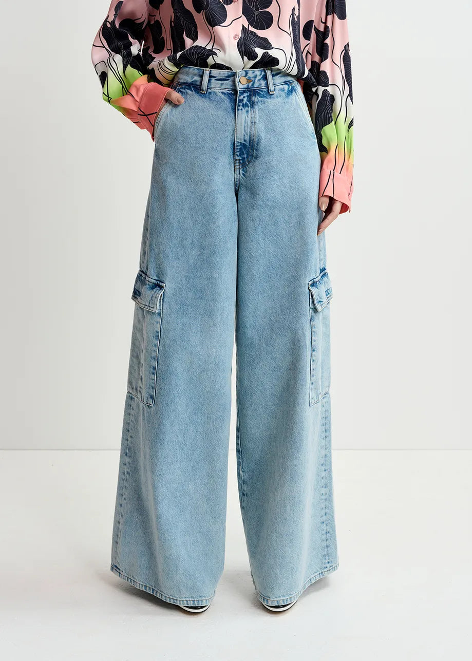 Gnome Wide Leg Cargo Jeans-Essentiel Antwerp-Lewis Yates