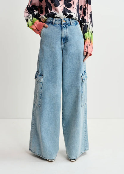 Gnome Wide Leg Cargo Jeans-Essentiel Antwerp-Lewis Yates