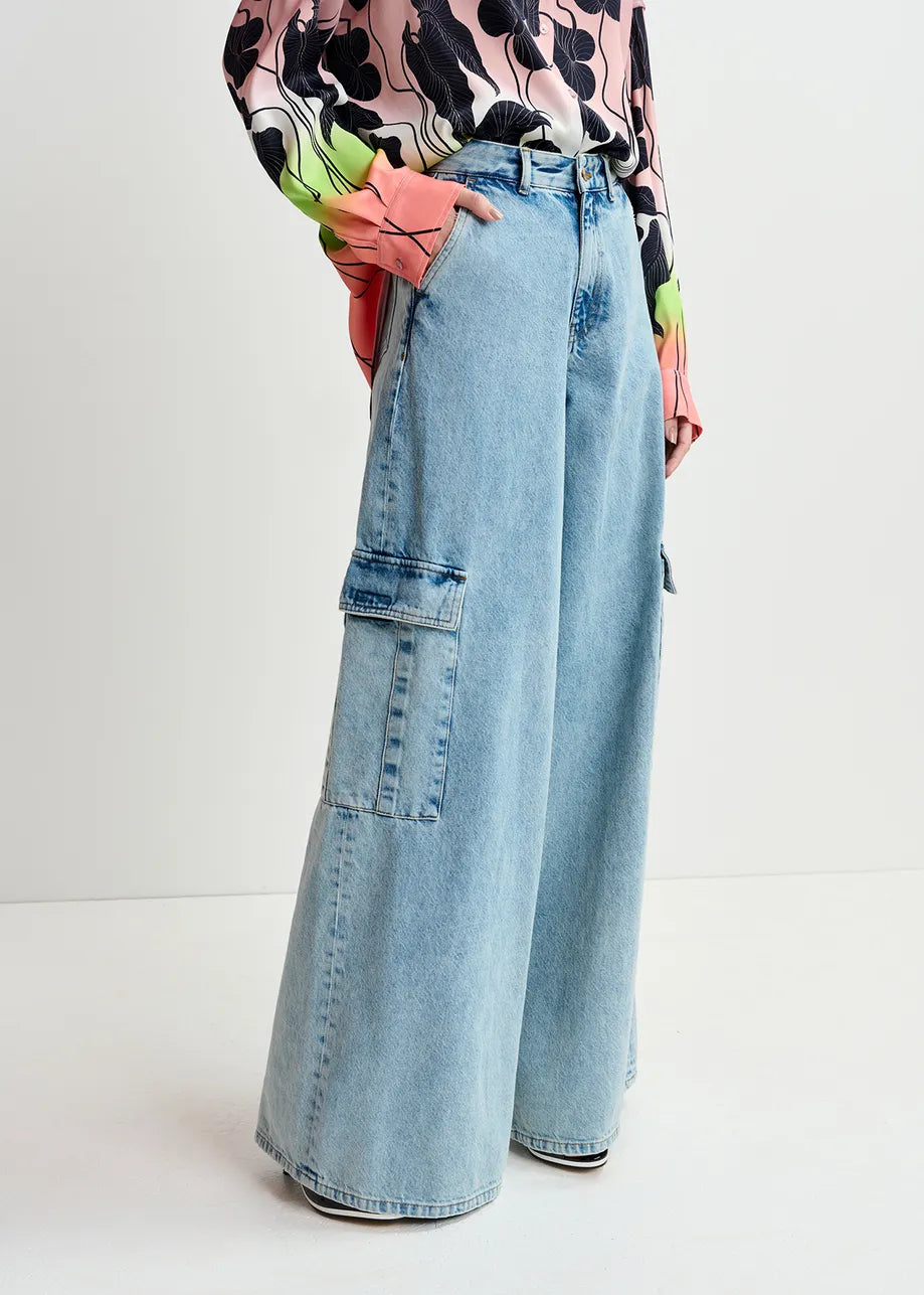 Gnome Wide Leg Cargo Jeans-Essentiel Antwerp-Lewis Yates