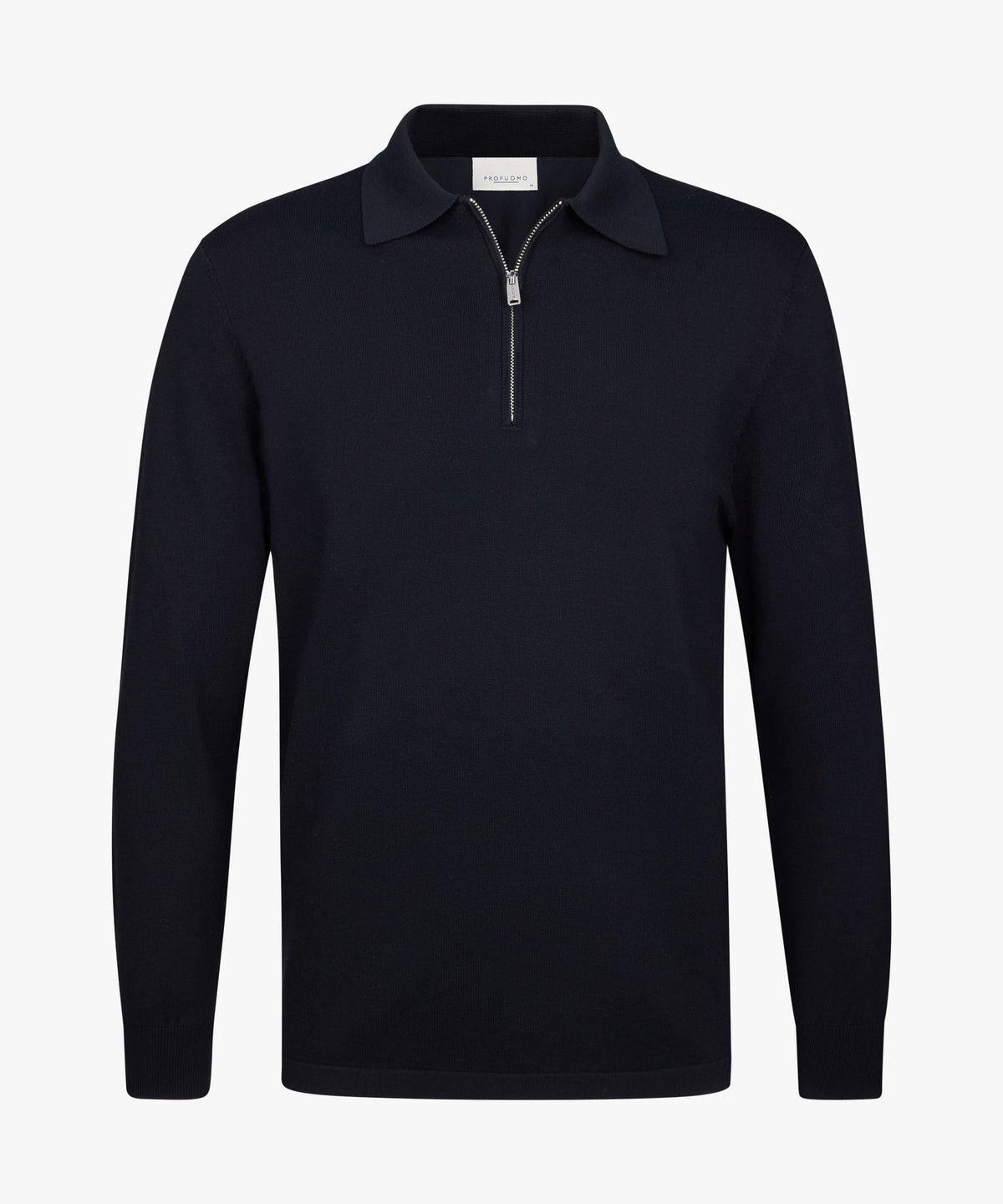 Half Zip Long Sleeve Polo Navy-Profuomo-Lewis Yates