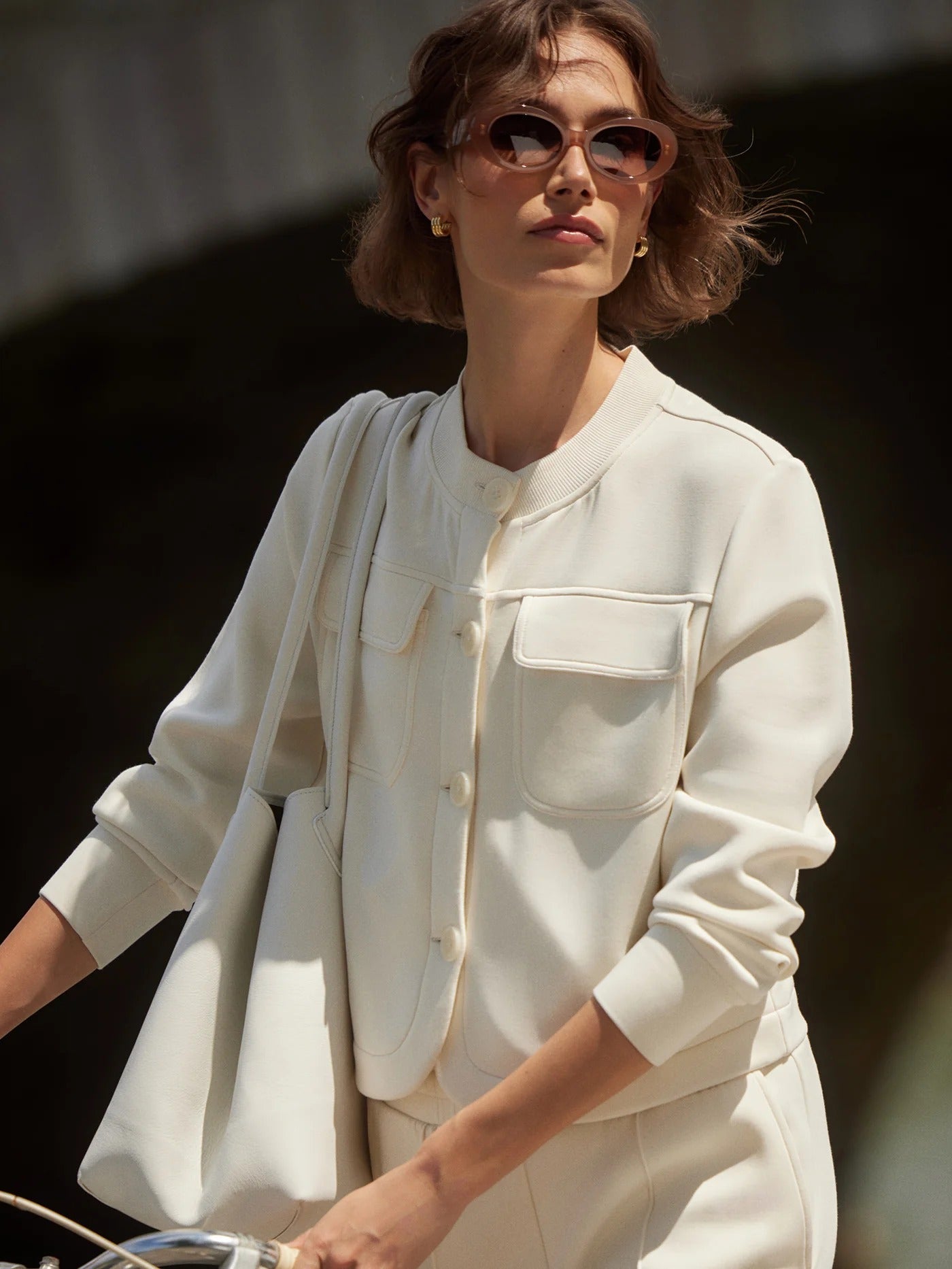 Hartwell Button-Through Sweat - Ivory