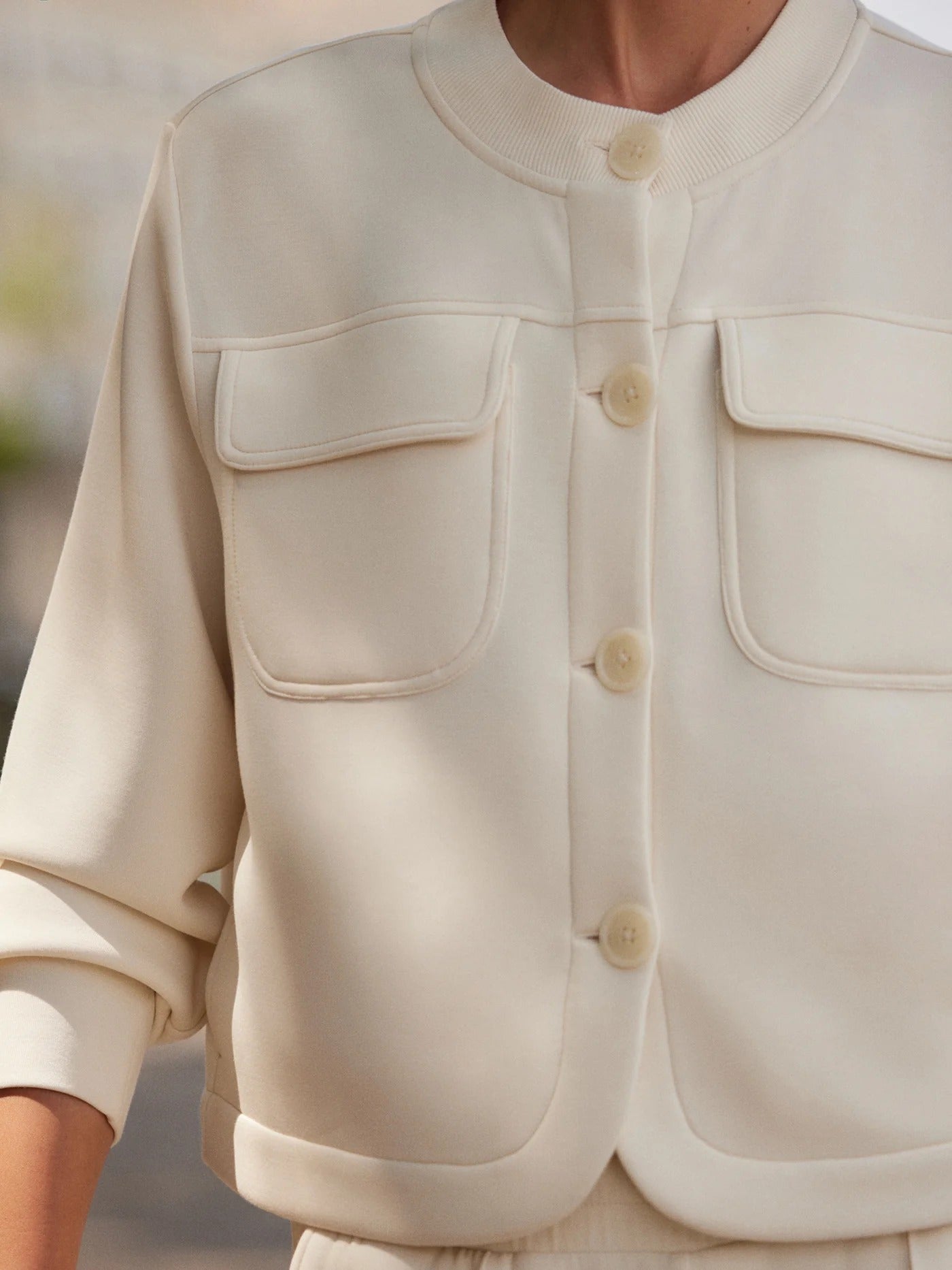 Hartwell Button-Through Sweat - Ivory