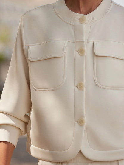 Hartwell Button-Through Sweat - Ivory