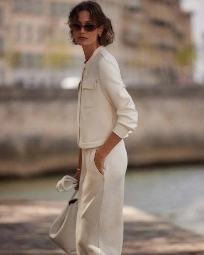 Hartwell Button-Through Sweat - Ivory