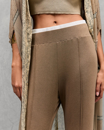 Ibyscus Khaki Flared Pants-Mes Demoiselles-Lewis Yates