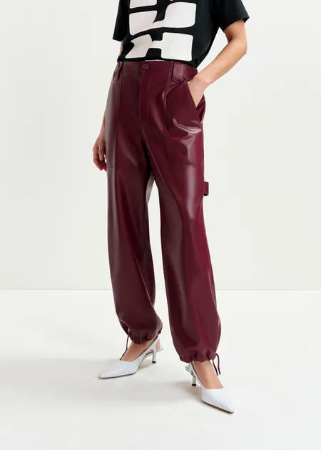 Itao Faux Leather Cargo Pants-Essentiel Antwerp-Lewis Yates