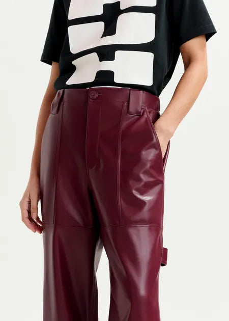 Itao Faux Leather Cargo Pants-Essentiel Antwerp-Lewis Yates