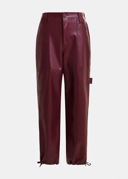 Itao Faux Leather Cargo Pants-Essentiel Antwerp-Lewis Yates