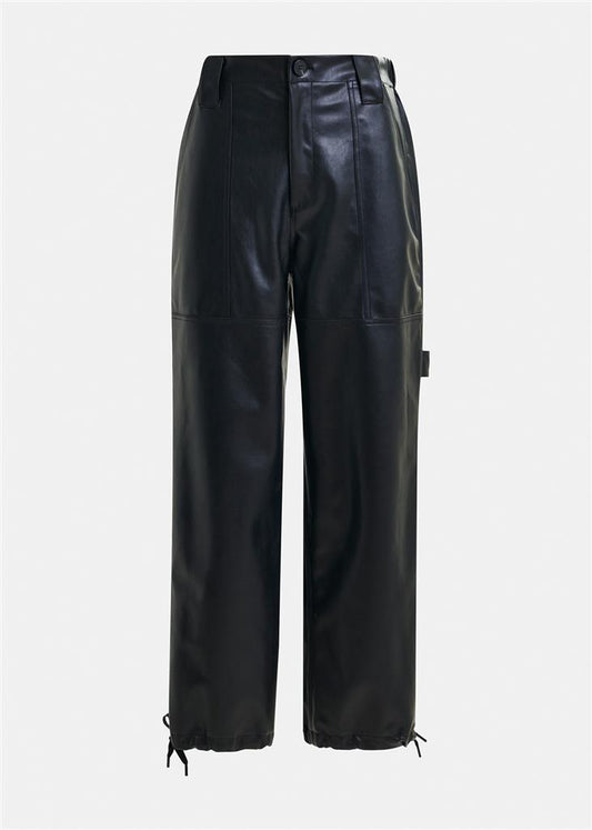 Itao Faux Leather Cargo Pants