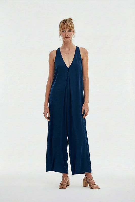 Joburg Jumpsuit Navy-Silk95Five-Lewis Yates