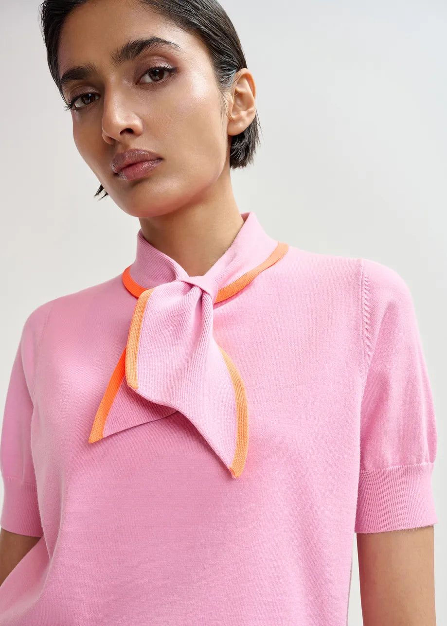 Jonda Knitted Polo - Pink-Essentiel Antwerp-Lewis Yates