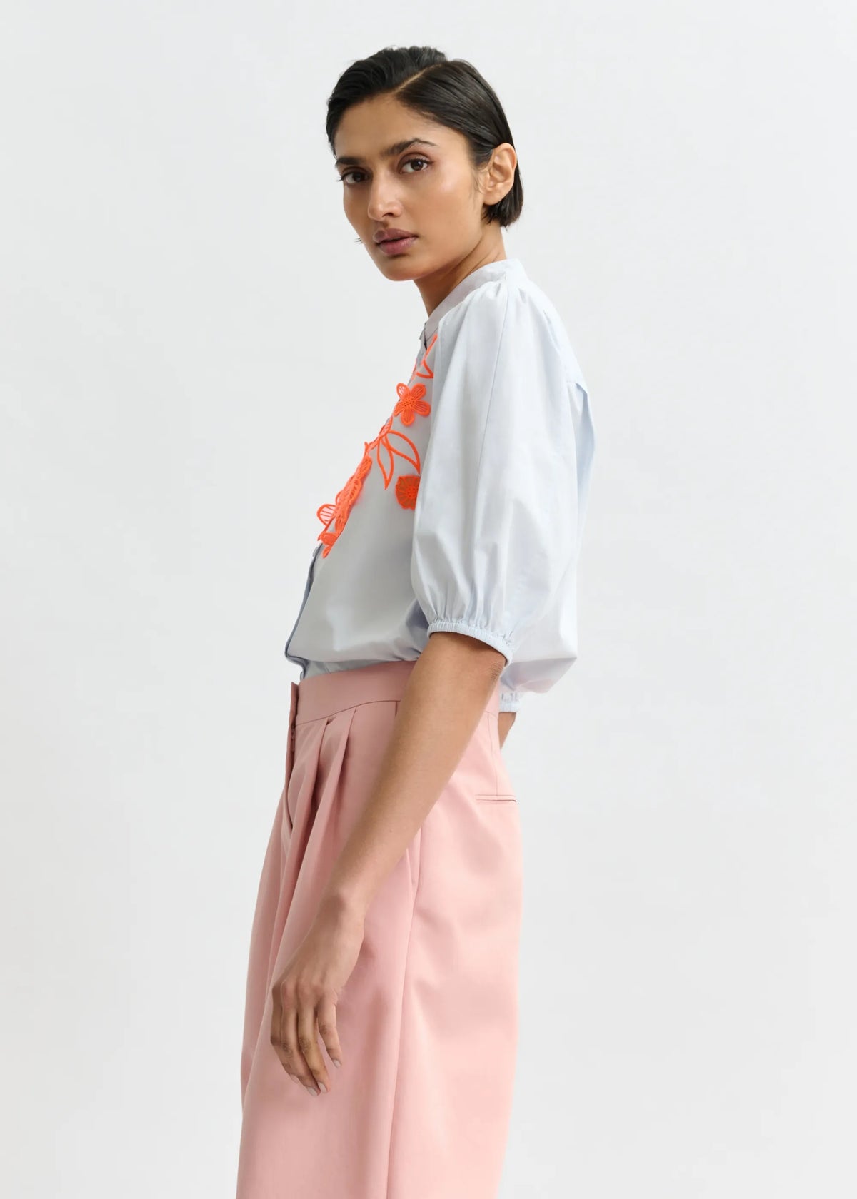 Jorja Flower Applique Shirt-Essentiel Antwerp-Lewis Yates