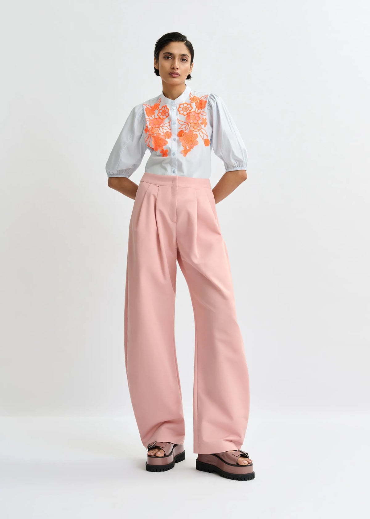Jorja Flower Applique Shirt-Essentiel Antwerp-Lewis Yates